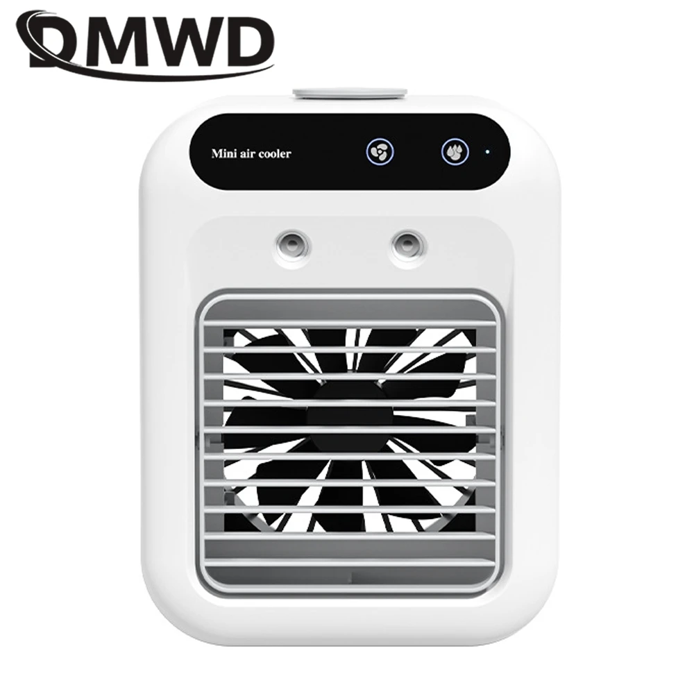 

DMWD Electric Fan Air Conditioner Mini Mist Spray Humidification Desktop Cooling Machine Rechargeable Air Cooler Quick Cold