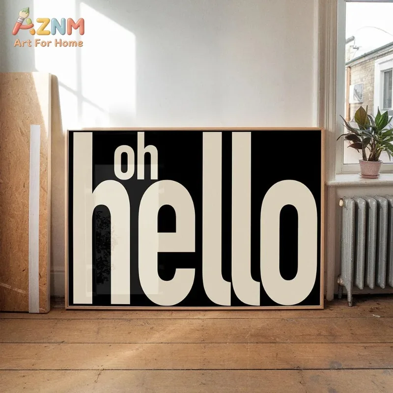 Colorful Modern Typography Gallery Wall Art Set French Quote Bonjour Poster Trendy Abstract Text Canvas Print Living Room