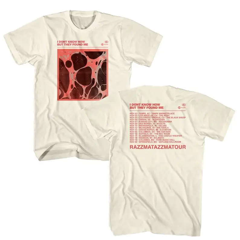 

IDKHow Men's T Shirt Razzmatazzma Tour Listings Indie Pop Band Tees