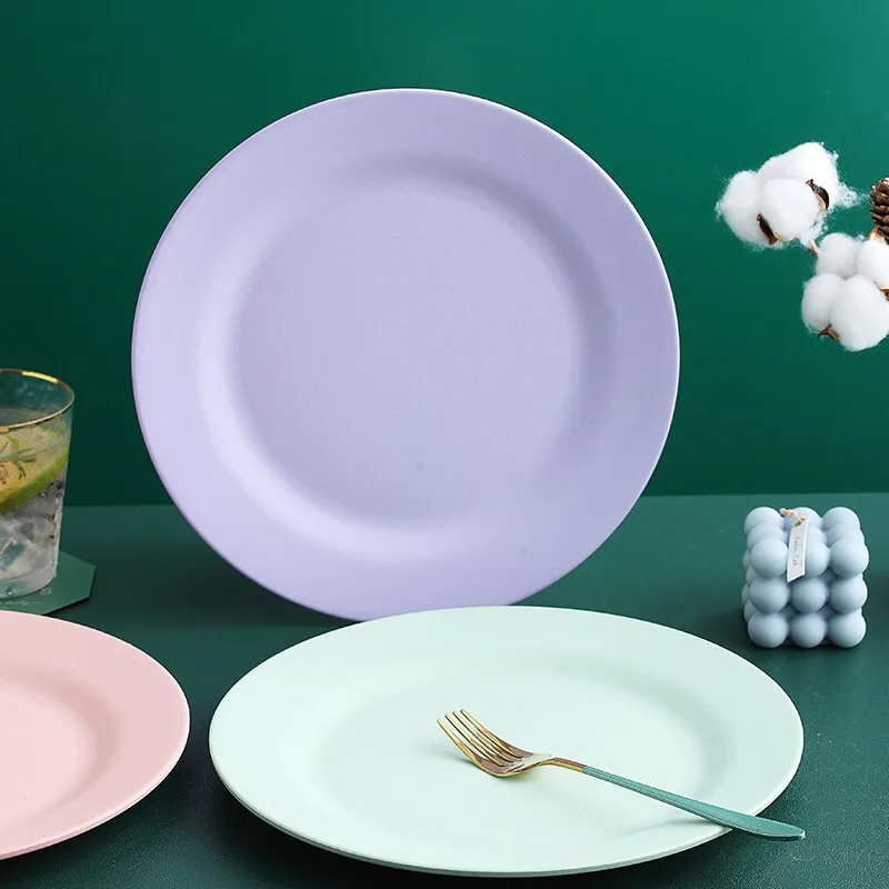 28cm Wheat Straw Dinner Plates Pizza Plate Steak Plate Western Food Large Plate Dessert Plate Dishes