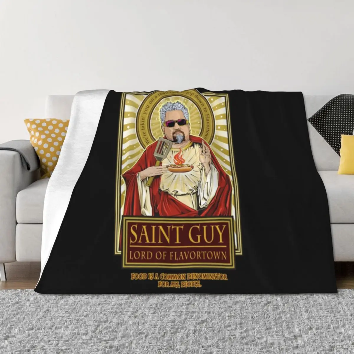 

Saint Guy T-Shirt Throw Blanket Large Soft Shaggy Decorative Sofas Blankets