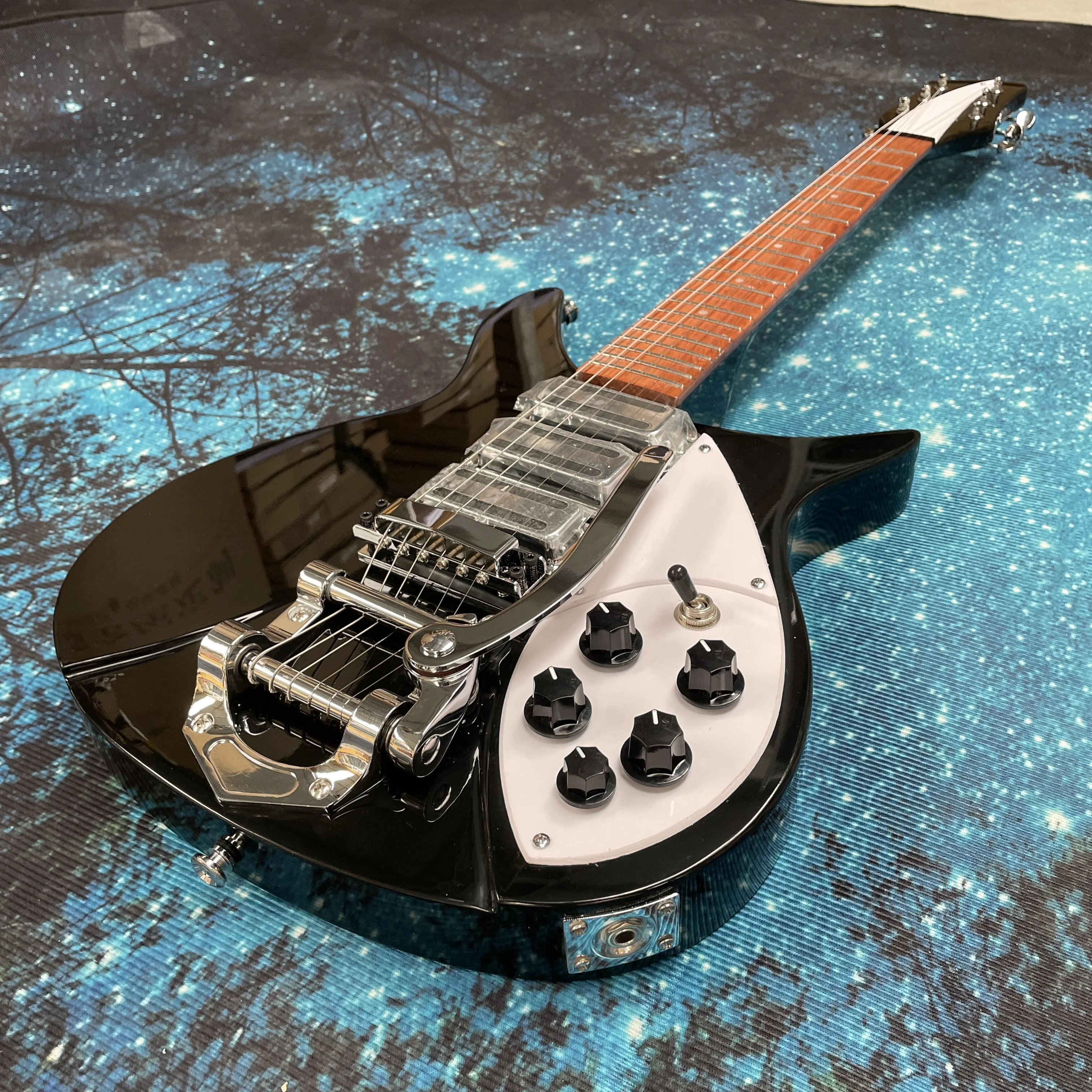 Black lacquer electric guitar, rosewood fingerboard guitars, 21-fret maple neck electric guitarra view 4