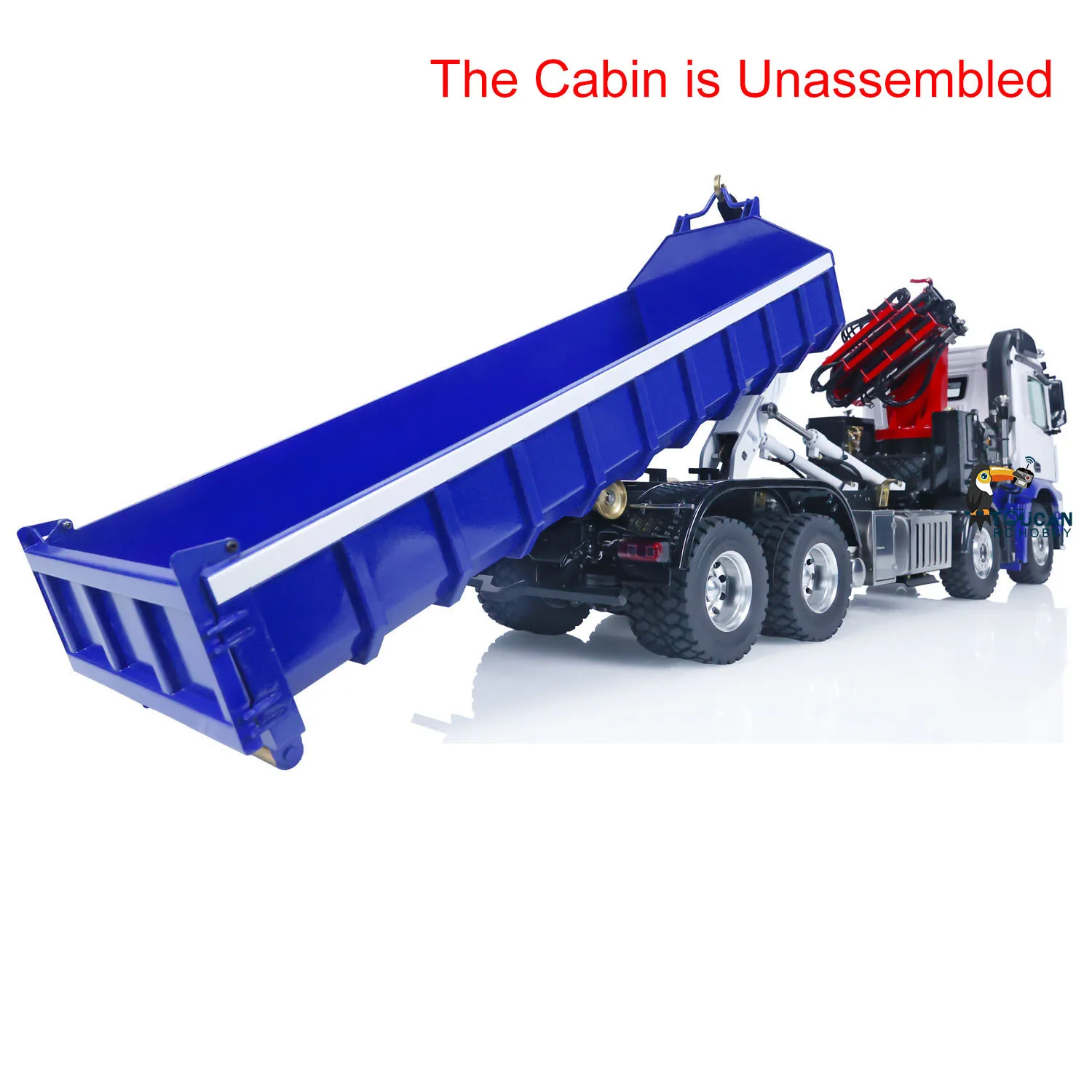 RC 유압 덤프 트럭 LESU 8X8 키트 캐빈 1/14 스케일 원격 제어 덤퍼 티퍼 크레인 자동차 차량 라이트 사운드 세트