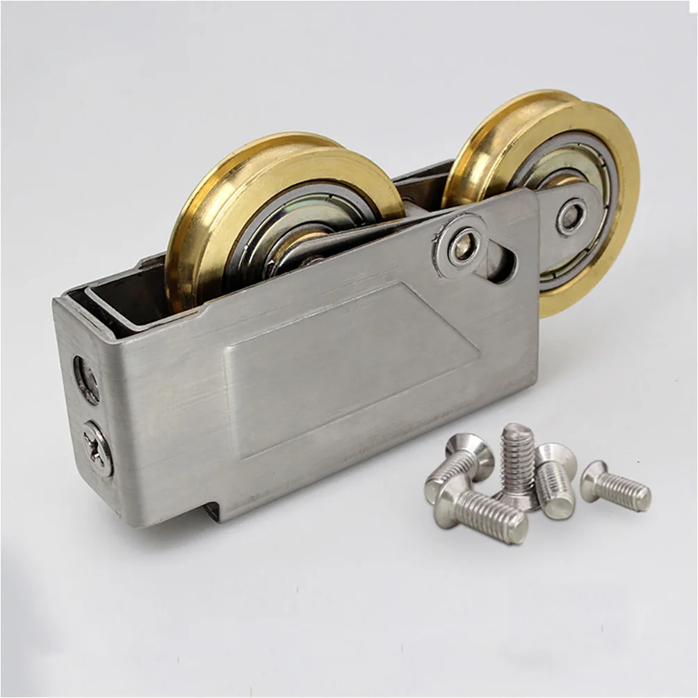 

Double Copper Wheel Window Sliding Pulley Stainless Steel Mute Hardware Barn Door Wheels Cabinet Roller Sliding Door Accessories