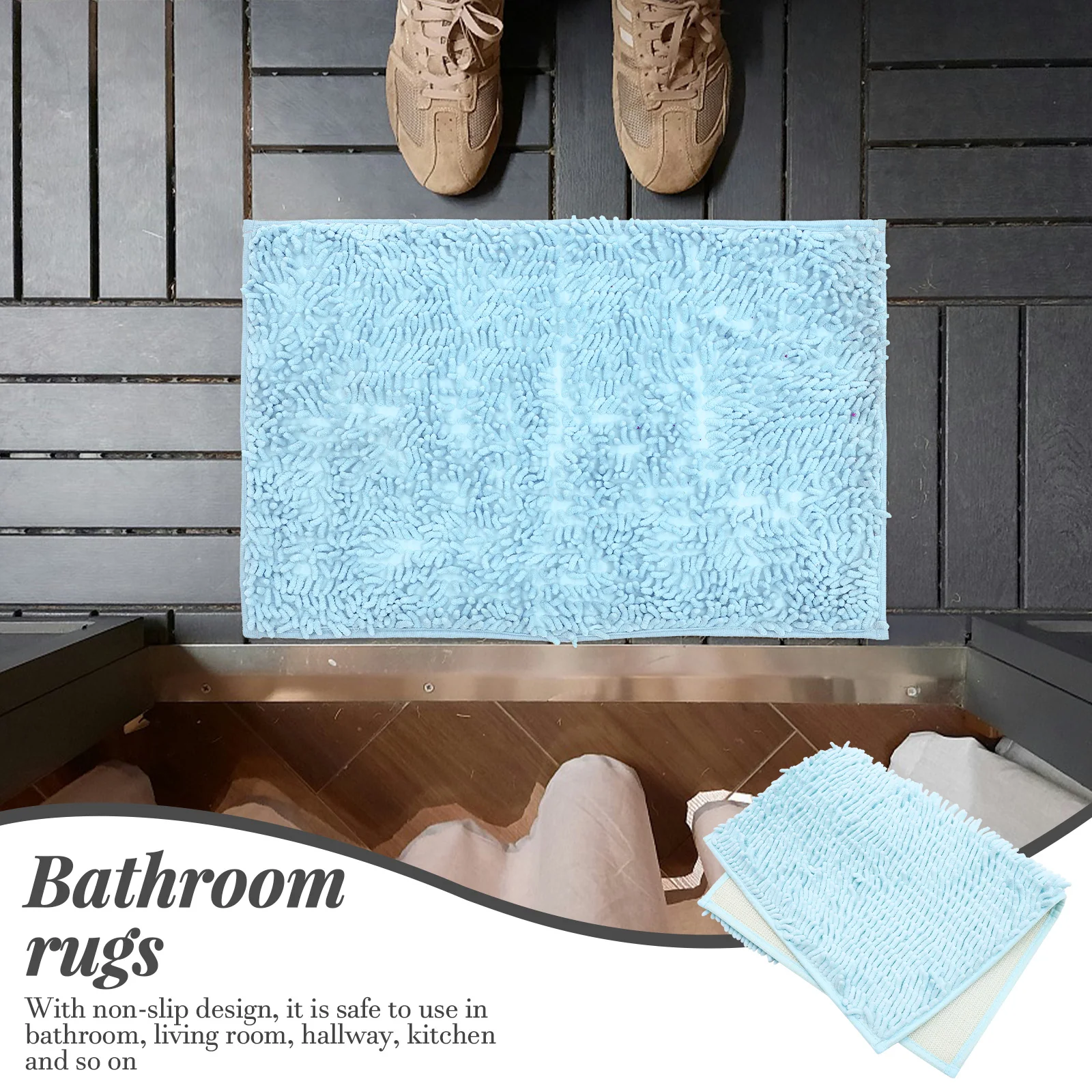 

Bathroom Floor Mat Mats for Shower Anti Slip Absorb Water Polyester (Polyester) Rugs Absorbing Runner