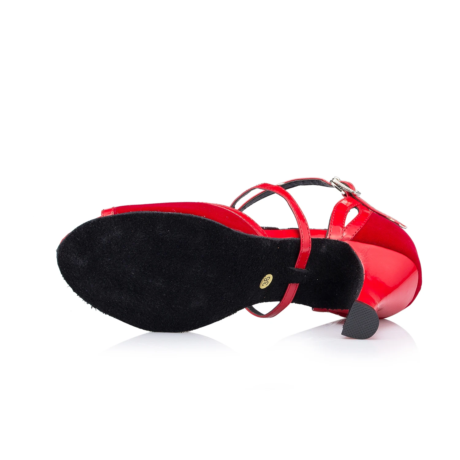 New Arrival Middle Heel Girls Gift Soft Red Suede Comfortable Salsa Latin Ballroom Women Dance Shoes