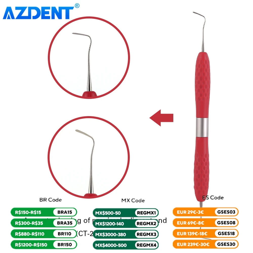 AZDENT 1PC Dental Resin Filled Restorative Instrument Filler Aesthetic Restoration Knife Silicone Handle Dentistry Tools