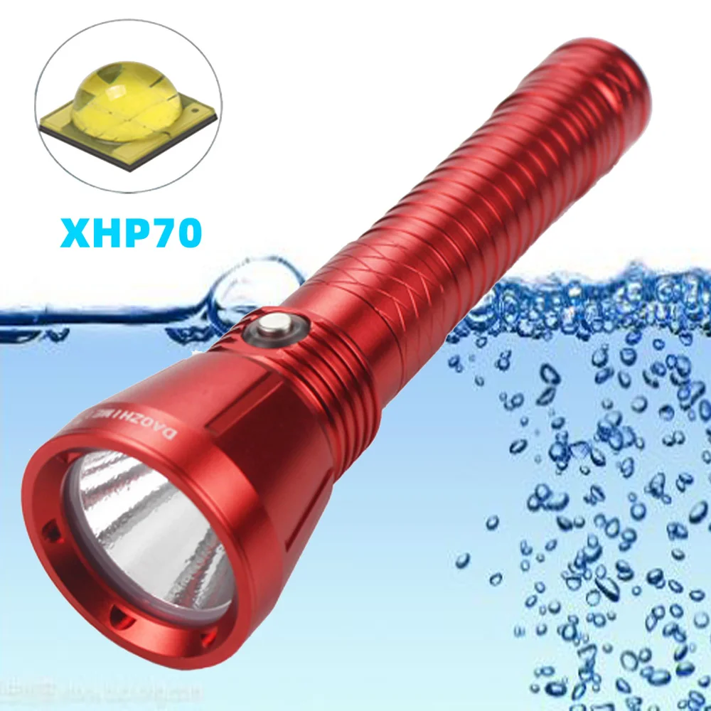 

XHP70 Высокомощный водонепроницаемый фонарь для дайвинга Желтый/белый свет 4 режима Светодиодный фонарик для дайвинга 150 м Подводный 26650 Тактический фонарь