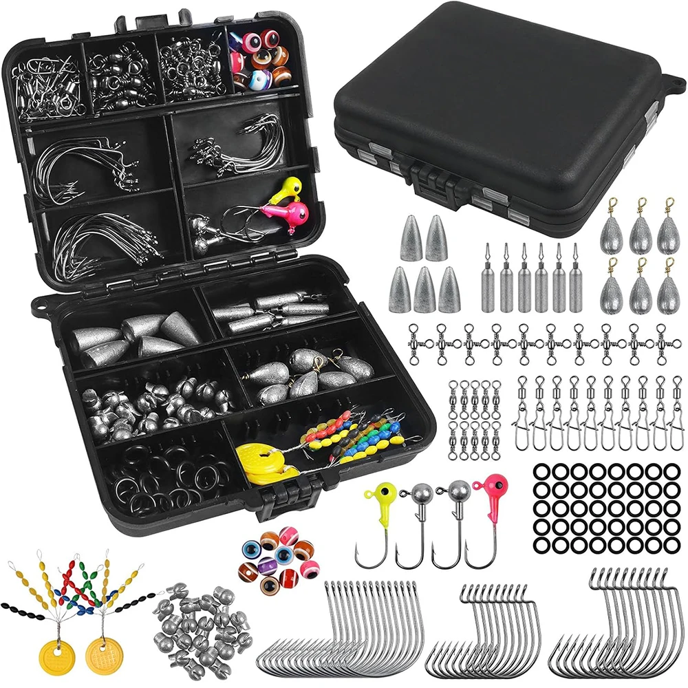 

160 шт., комплект рыболовных снастей, рыболовные крючки в комплекте, поплавки, вертлюги, грузило, рыболовные снасти, оборудование для окуня, форели