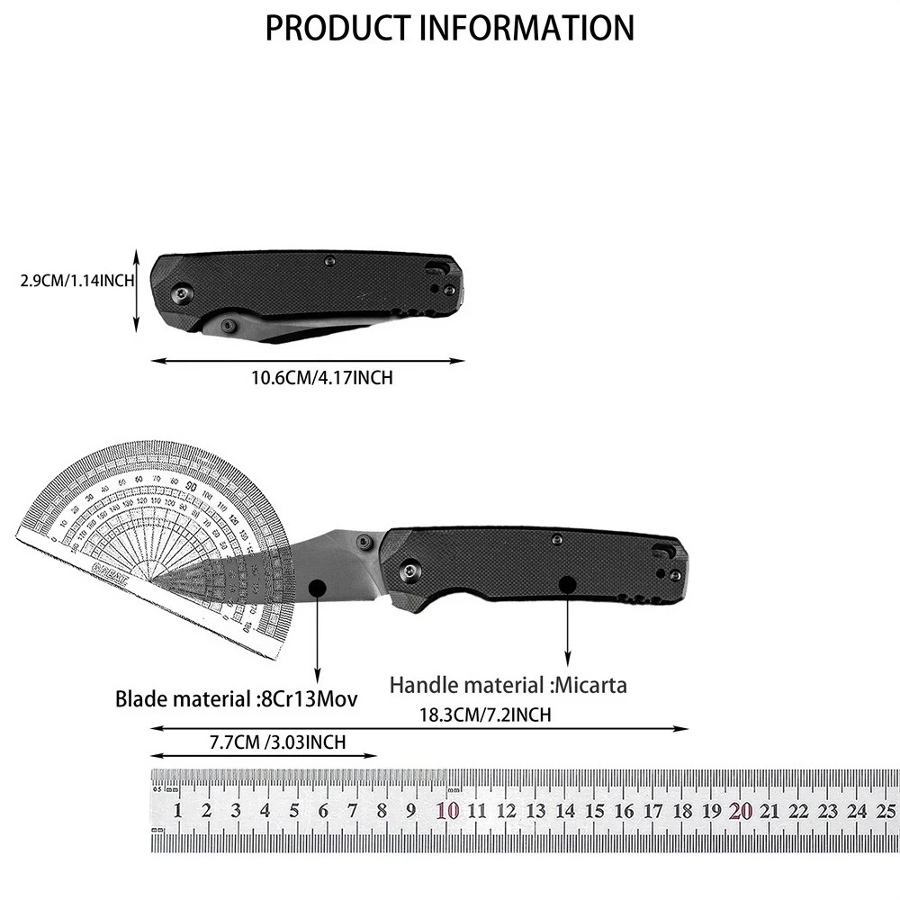 KS 6106 التكتيكية جيب سكين للفرد 8Cr13Mov شفرة Micarta مقبض في الهواء الطلق التخييم التنزه الصيد السكاكين الصيد بقاء أدوات #6