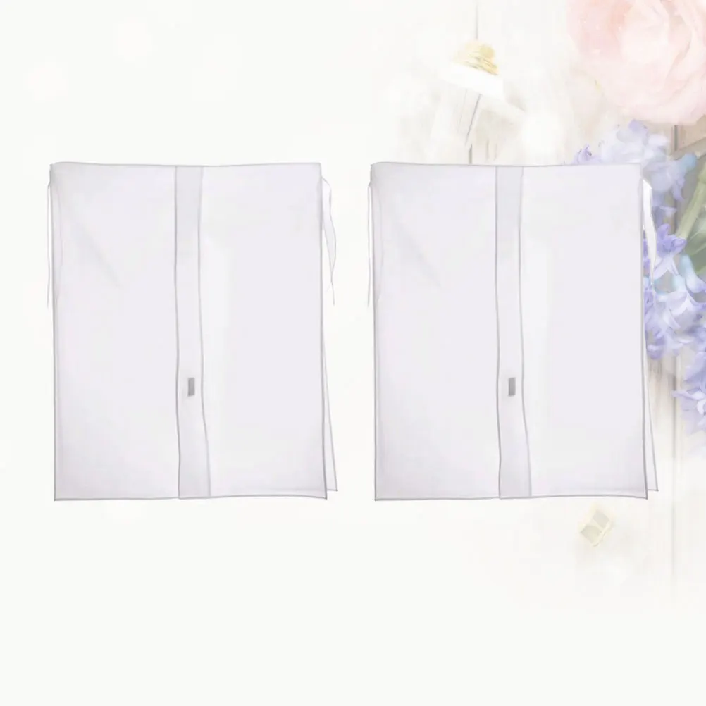

2pcs Suit Cover Formal Dress Storage Bag Lightweight Portable Foldable Clothes Protector For Travel Home Use L Size
