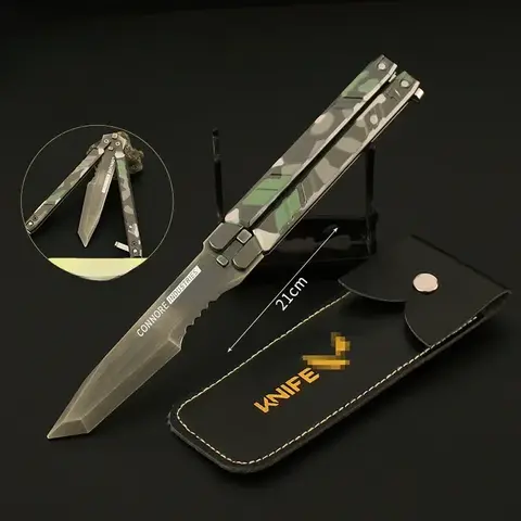 21cm 칼 무기 모델 장난감 Valorant 주변 정찰 작전 나비 칼-위장 빨간색 합금 비행