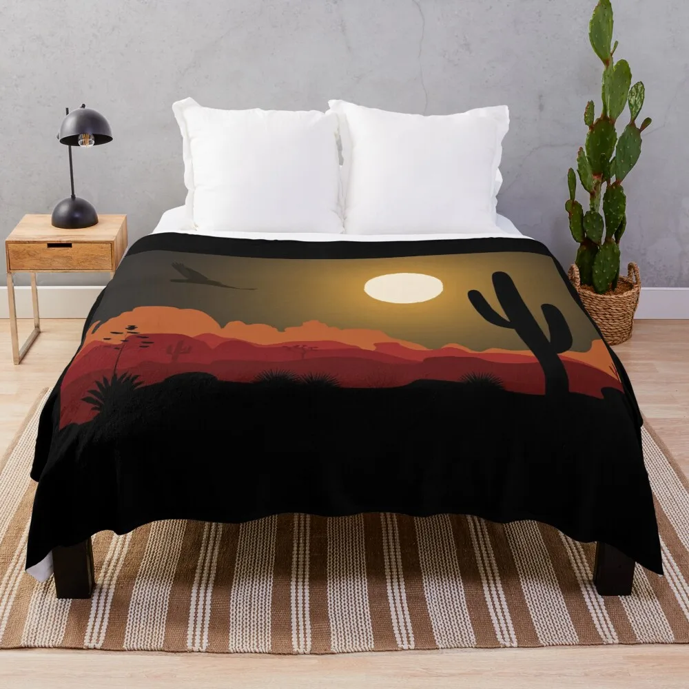 

Desert Landscape At Night Throw Blanket Sofa Throw Personalized Gift Blankets