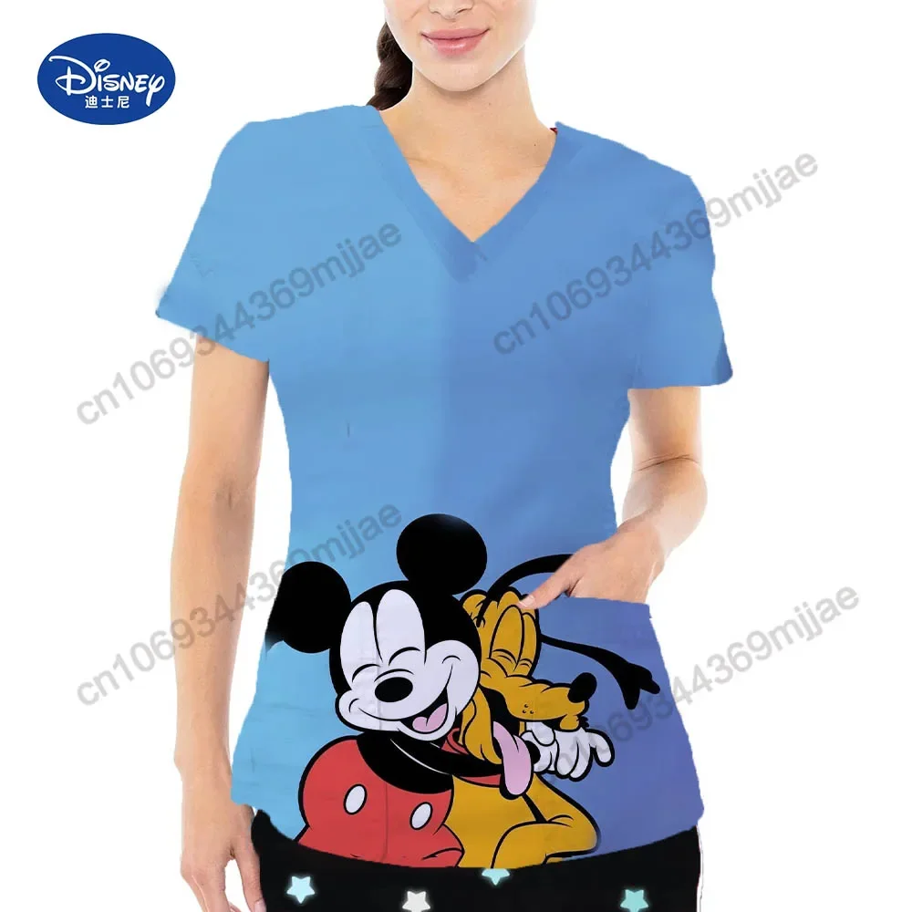 

Fashion Women Shirts Y2k Nurse Uniform Crop Top Y2k Tops V-neck Yk2 Pocket Womens Tops and Blouses Spring Clothes Women 2023