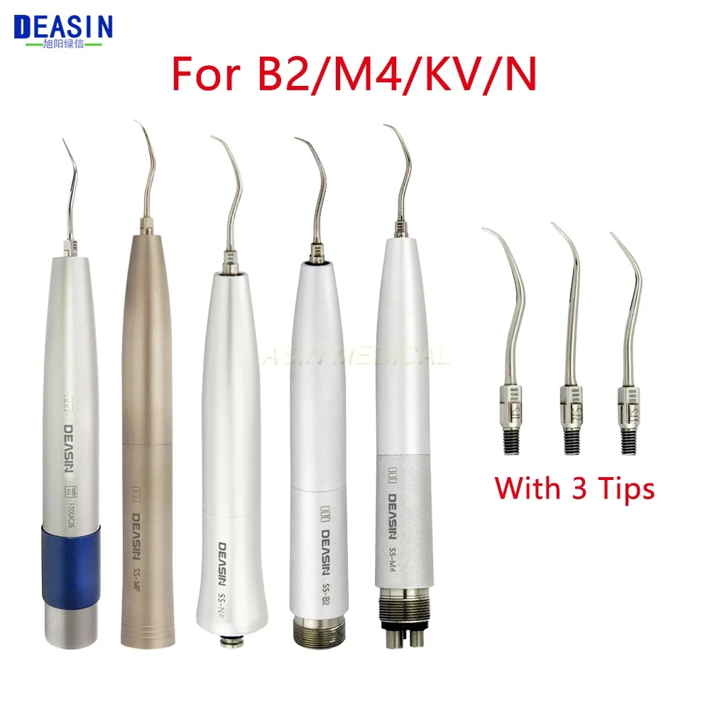 Ultrasonic Piezo Air Scaler For KAVO/NSK Dental Sonic L Air Scaler Handpiece Single Water With 3 Scaling Tips for Oral Whitening