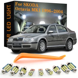 9pcs Car LED Interior Lights Canbus For Skoda Octavia 1 MK1 1U 1U2 1U5 Sedan Combi 1996 1997 1998 1999 2000 2001 2002 2003 2004