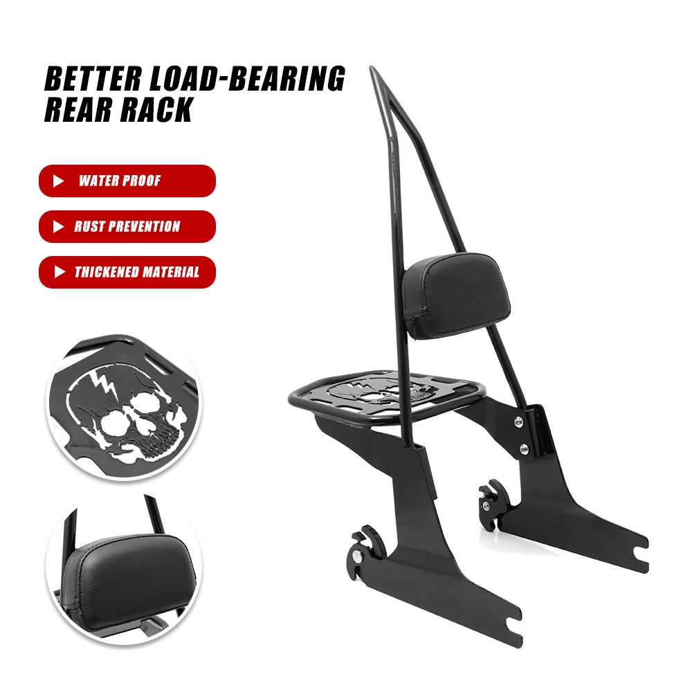 

Sissy Bar Backrest Luggage Rack For Harley Heritage Softail 2000-2005 Passenger Backrest