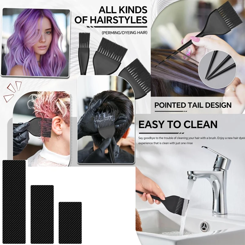 Professional Hair Dye 3Pcs Set with Mixing Bowl