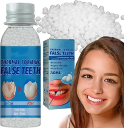 Temporary Teeth Repair Resin Glue Thermal Forming False Teeth Repair Beads Falseteeth Gaps Fill Fix Shapeable Denture Adhesive