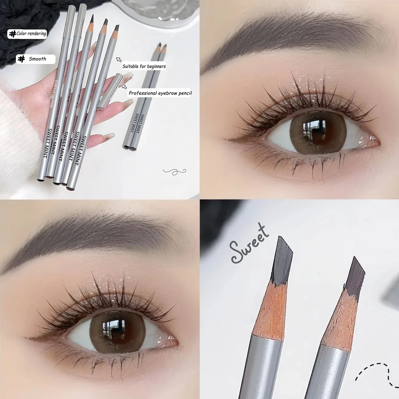 Hard Core Eyebrow Pencil Waterproof Makeup Natural Lines Hair Flu Wood Eyebrow Pen Tint Tattoo Wood Eye Enhancers Cosmetic Tool