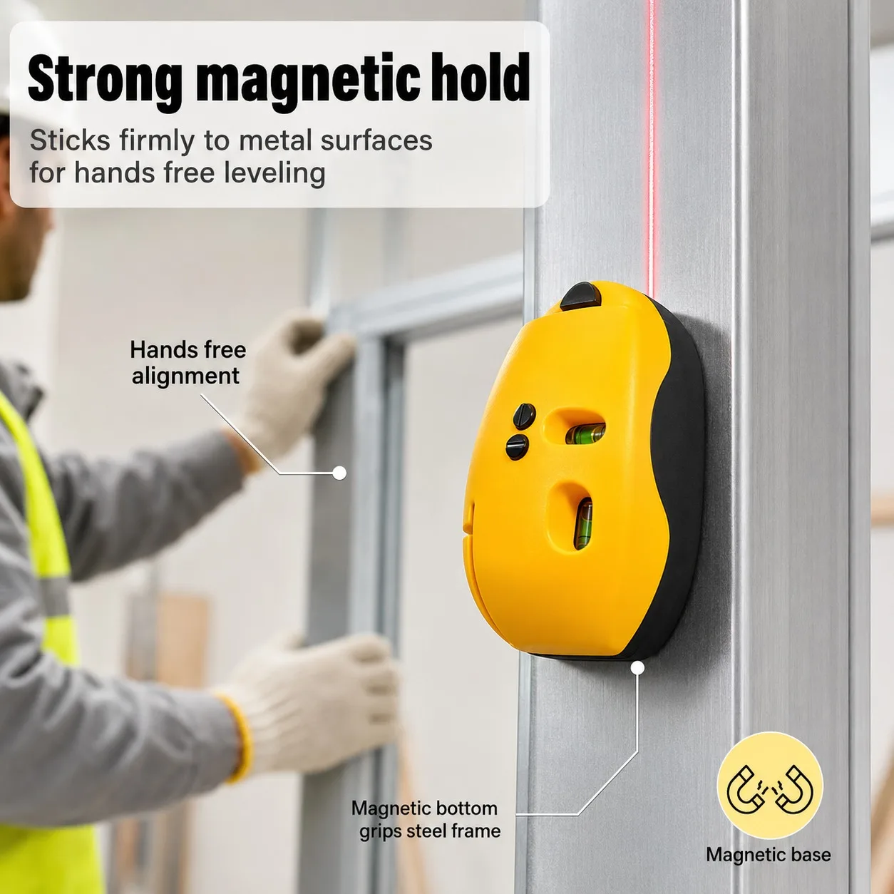 High Precision 90 Degree Laser Line Marker Infrared Right Angle Level for Builders DIYers Tile Wall Mounting