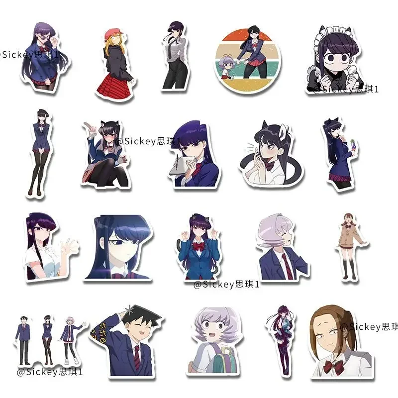 Komi San Wa Komyushou Desu Anime Autocollant, Kawaii Water Verde Techou Tickers Stacquercing, Kawaii Laptop Phone Case, Cute Decorative