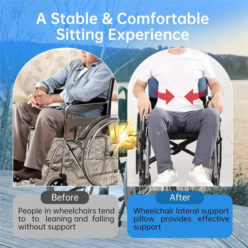 A95I-Lateral Support Cushion For Wheelchairs With Adjustable Side Panels For Wheelchair Stabilizer
