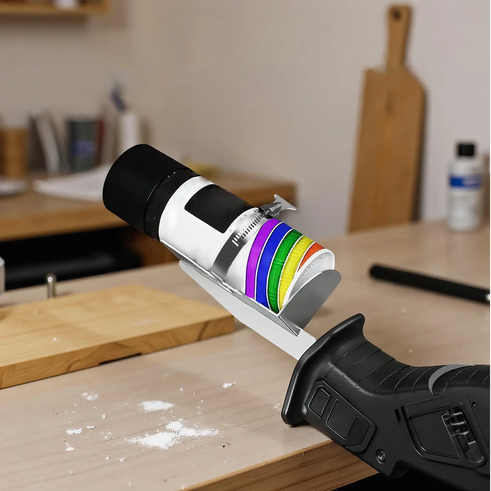 Agitador de lata de pintura en aerosol, soporte de accesorio para máquina mezcladora, se adapta a botellas de 2 a 4 pulgadas de diámetro, tarros para reducir residuos