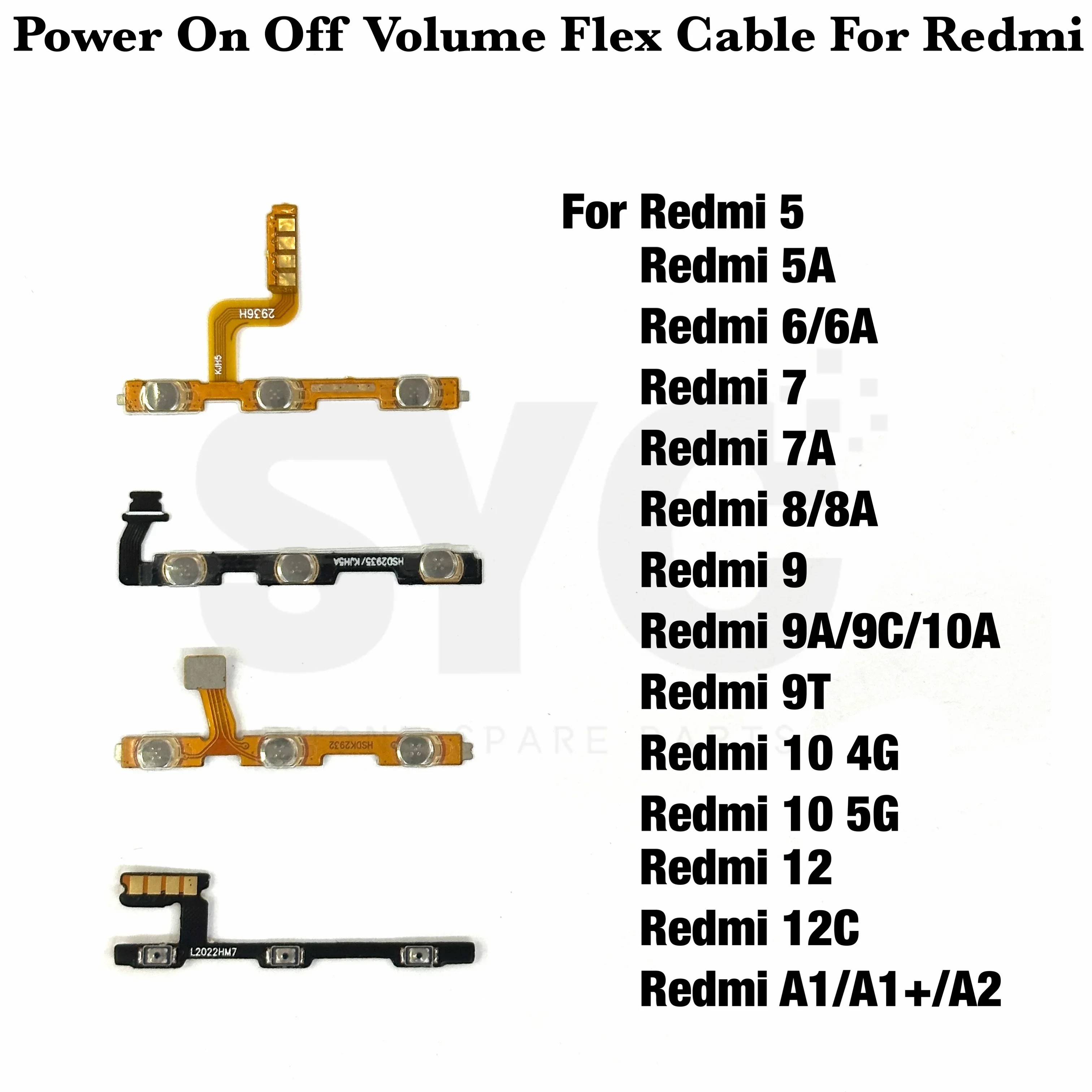 1Pcs New For Xiaomi Redmi 9 10 9A 8 8A 7 7A 6 6A 5 5A 10A 10C 12C 9C 9T 12 A1 A2 Power Volume Button Key Flex Cable Repair Parts