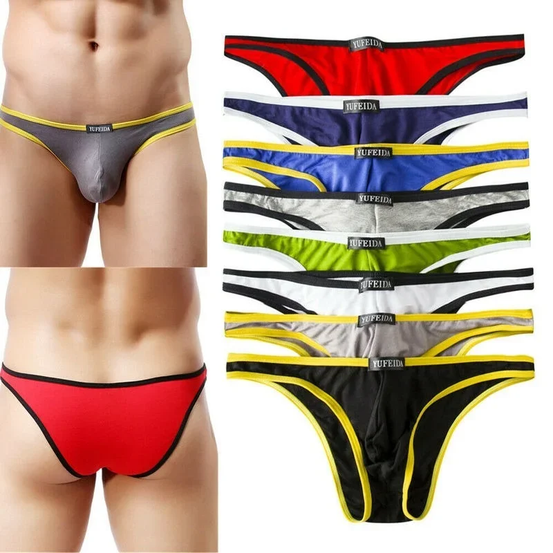 4/6/8PCS Breathable Men\'s Modal Underwear Briefs Thongs G-string Bikini Sexy Lingerie Underpants Tangas Jockstraps Men Plus Size