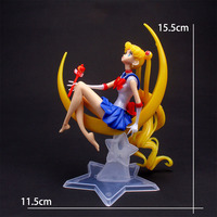 15cm Cute Anime Sailor Moon Tsukino Usagi PVC Figurine Action Figure Toy Doll Cake Decoration Collection Home Desktop Model Gift