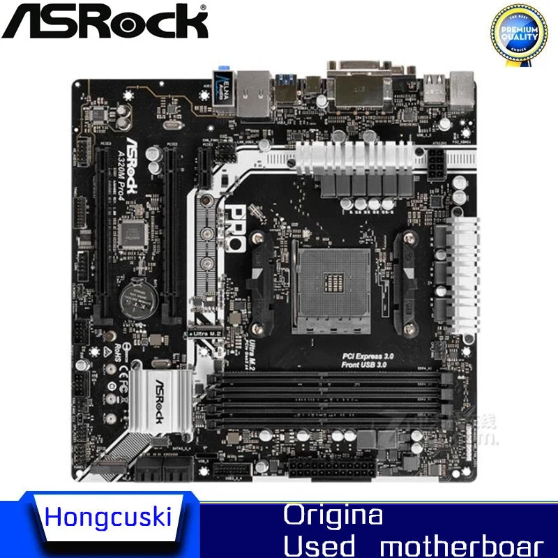 

For ASROCK A320M Pro4 original Used motherboard Socket AM4 DDR4 USB3.0 SATA3 A320 Desktop Motherboard