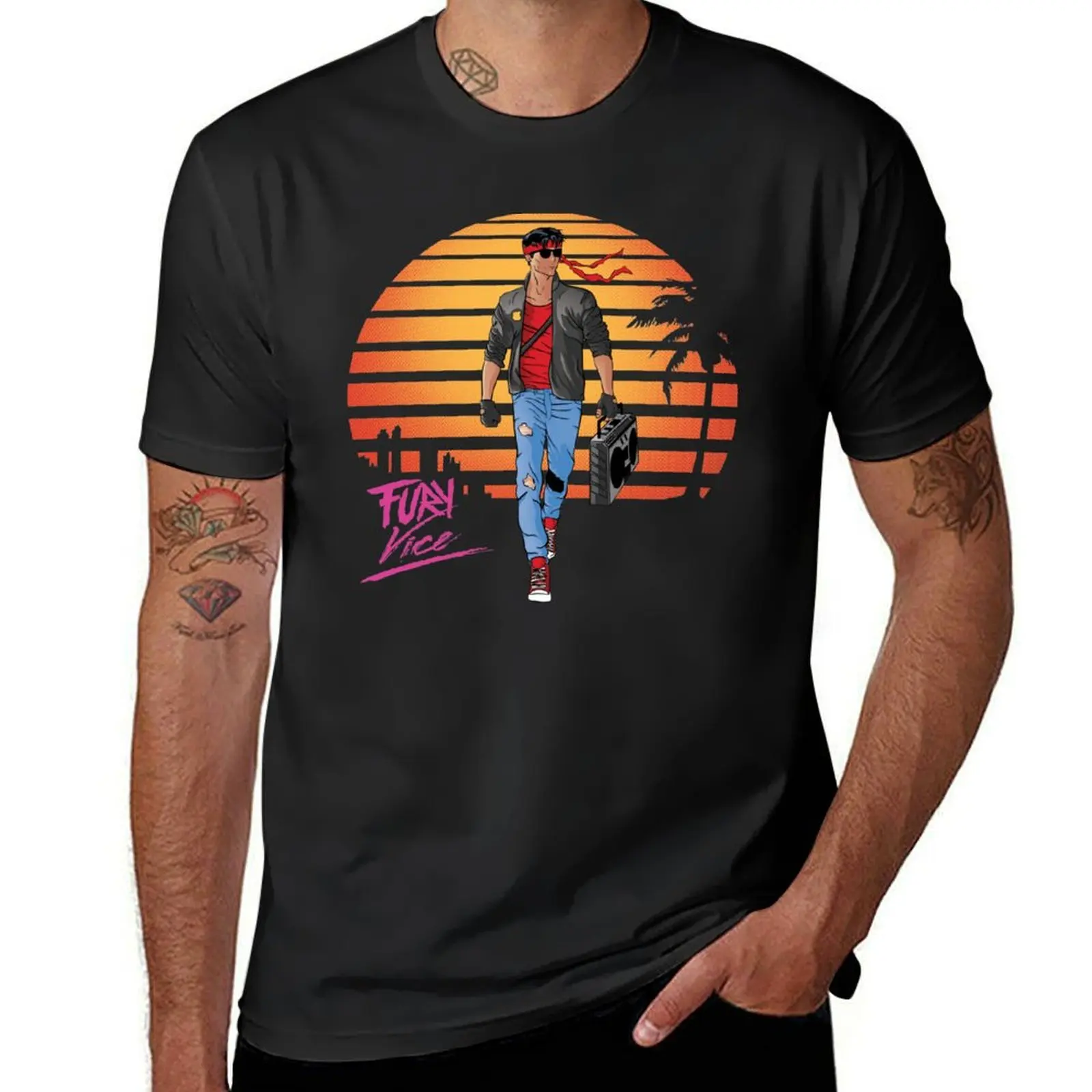 

Kung Fury Vice T-Shirt oversized anime stuff street wear tshirts for men