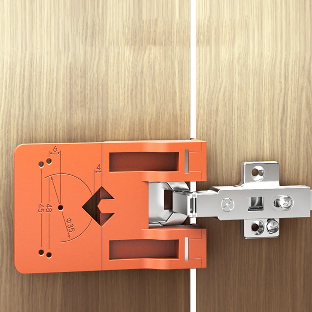 DIY Installation Orange Cabinet Hinge Jig Quick Alignment Pre-set Guide Grooves For European Three-in-one Hinges