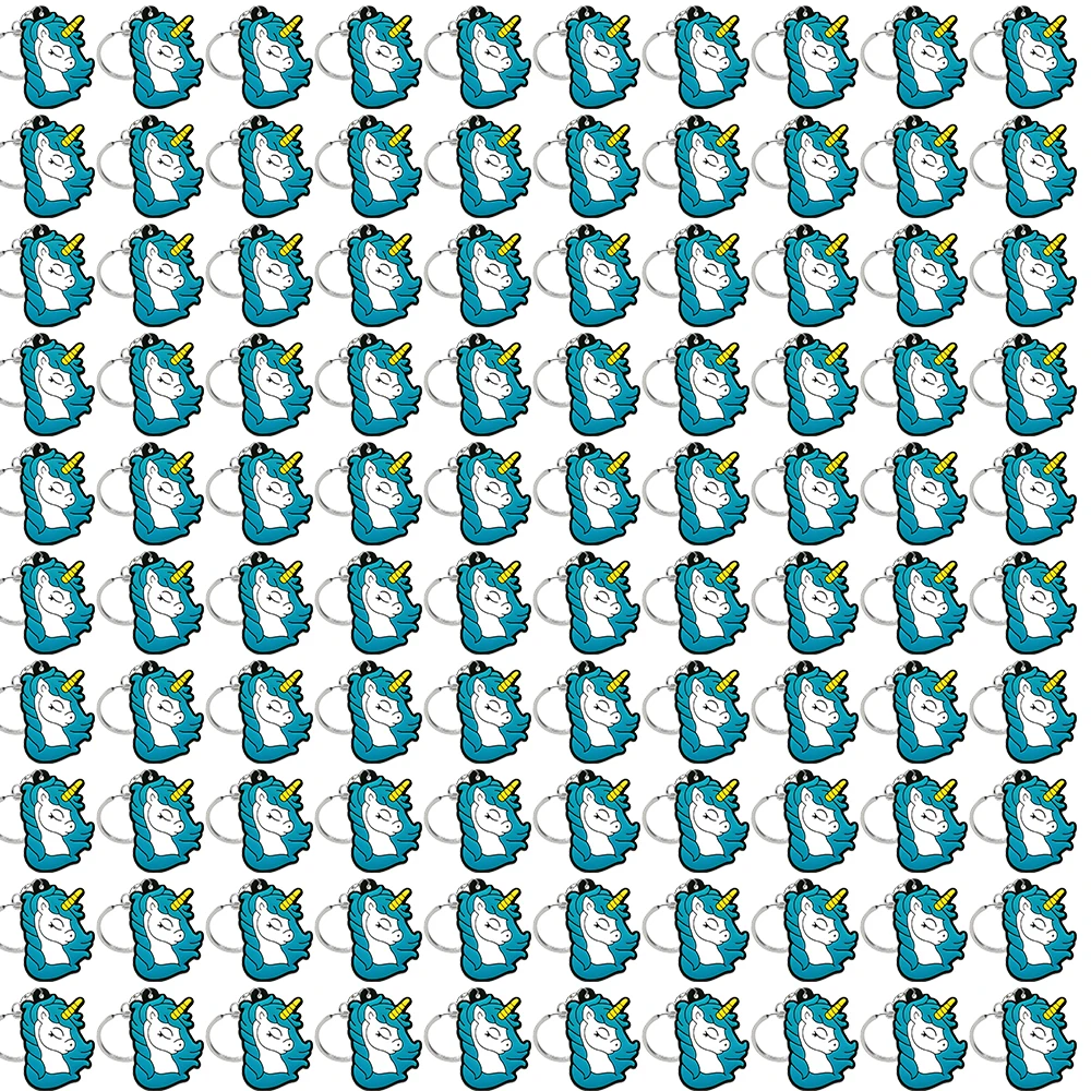 100 قطعة سلاسل المفاتيح يونيكورن لطيف للنساء الفتيات مفتاح الملحقات لحقيبة اليد الديكور كأس قلادة لطيف يونيكورن كيرينغ الهدايا #6