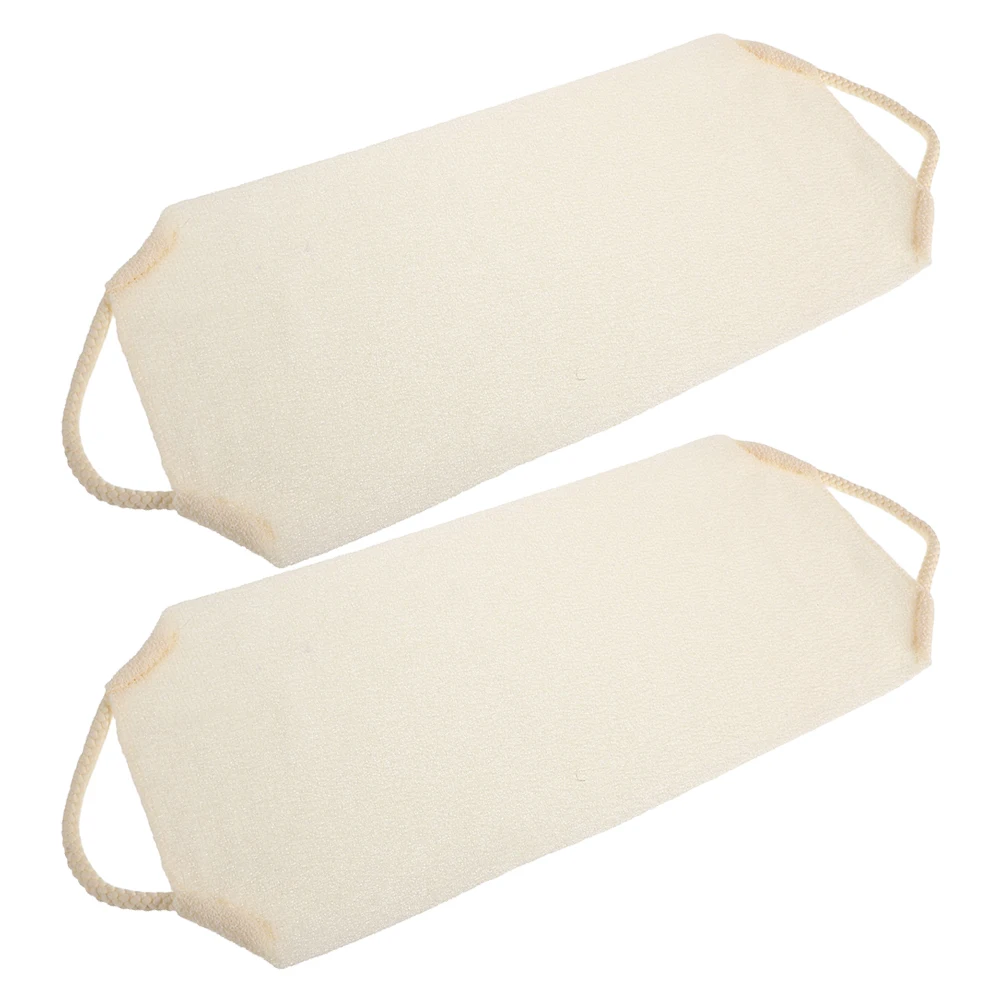 

2Pcs Stretchable Exfoliating Back Scrubber Towel Deep Clean Body Washcloth Loofah Shower Accessory Beige Washcloth Loofah