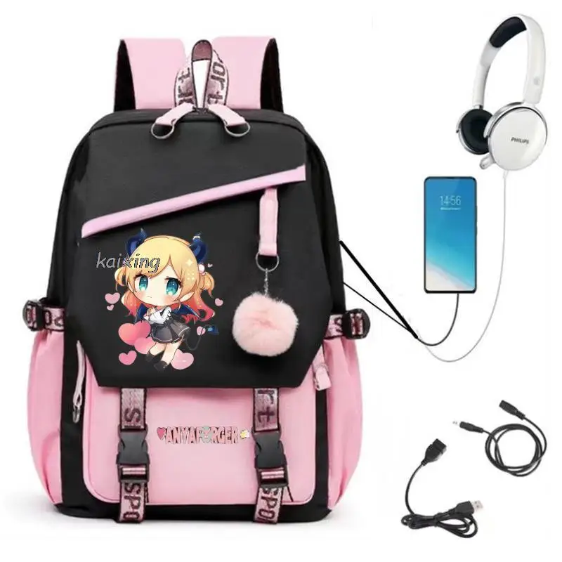 Fashion Anime Spy X Family Usb Charger Backpacks 3D Print Boy Girl Teenager School Bags Oxford Waterproof Unisex Travel Mochilas