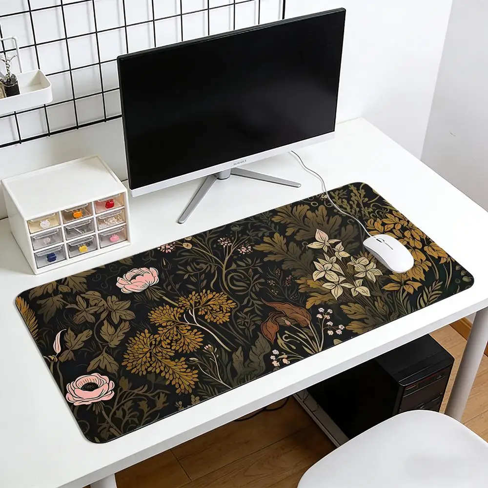 

Flower Large Computer Mouse Pad XXL Edge Locking Process Easy to Clean, Washable, Anti-Slip, Work Mat for Keyboard and Mouse