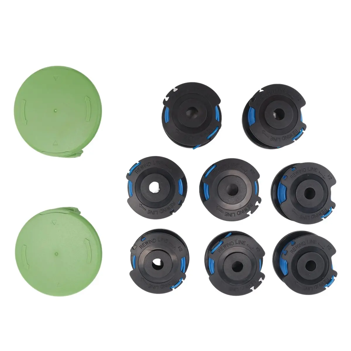 (PQWN) 29252 29092 String Trimmer Replacement Spool Line for Greenworks 24V 40V 80V Weed Eater Cordless Trimmer(8 Spool, 2 Cap)