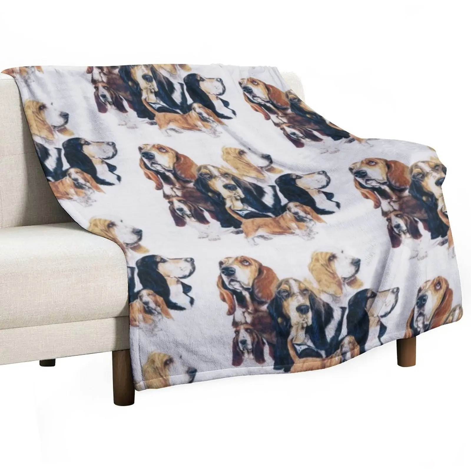 

Basset Hound Montage Throw Blanket Luxury Brand Shaggy bed plaid Plush Blankets