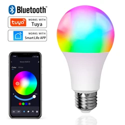 무선 블루투스 4.0 스마트 전구, 투야 앱 제어, 조도 조절 가능, 25W, E27 RGB, CW, WW LED, 색상 변경 램프, IOS, 안드로이드 호환