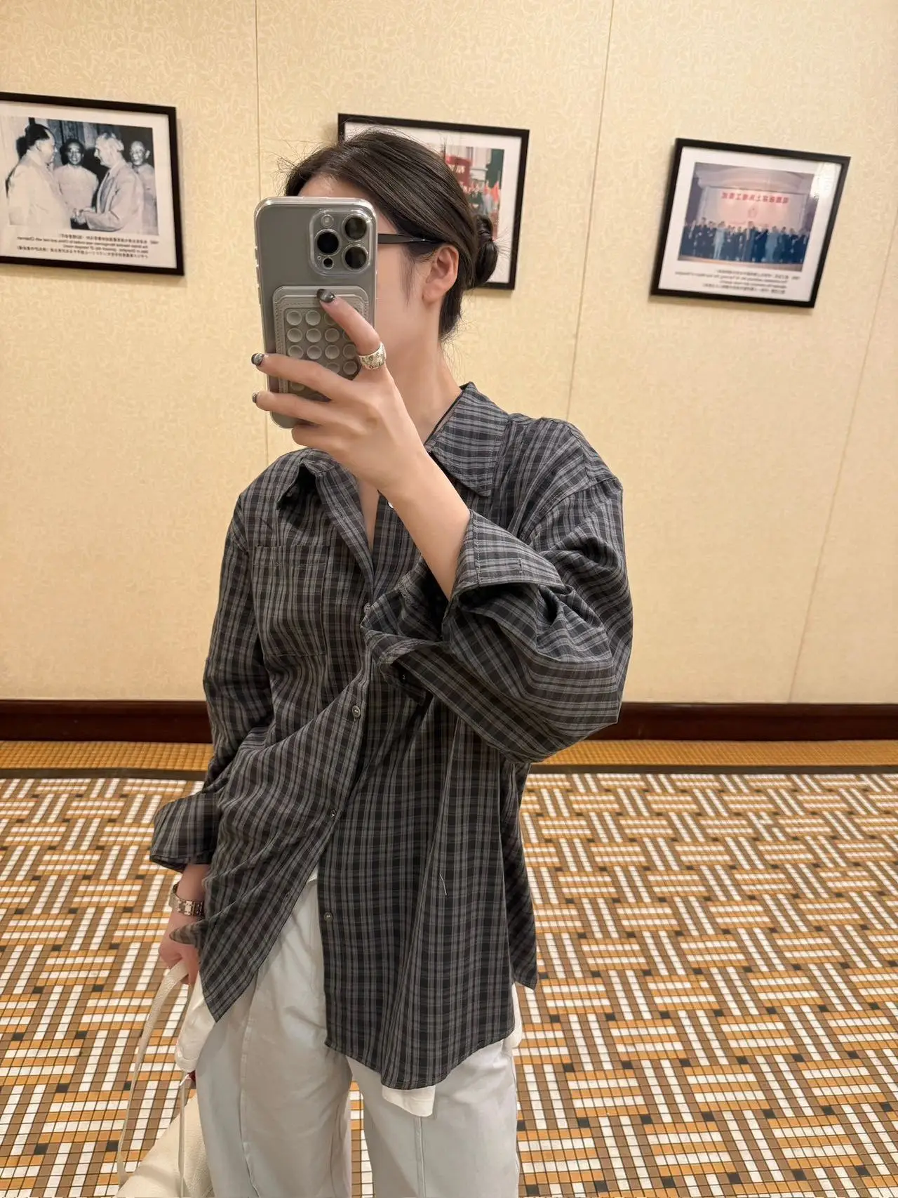 

Повседневная женская рубашка в клетку с длинным рукавом Lilian, в американском ретро-стиле, для отдыха и повседневной носки, модель QS351