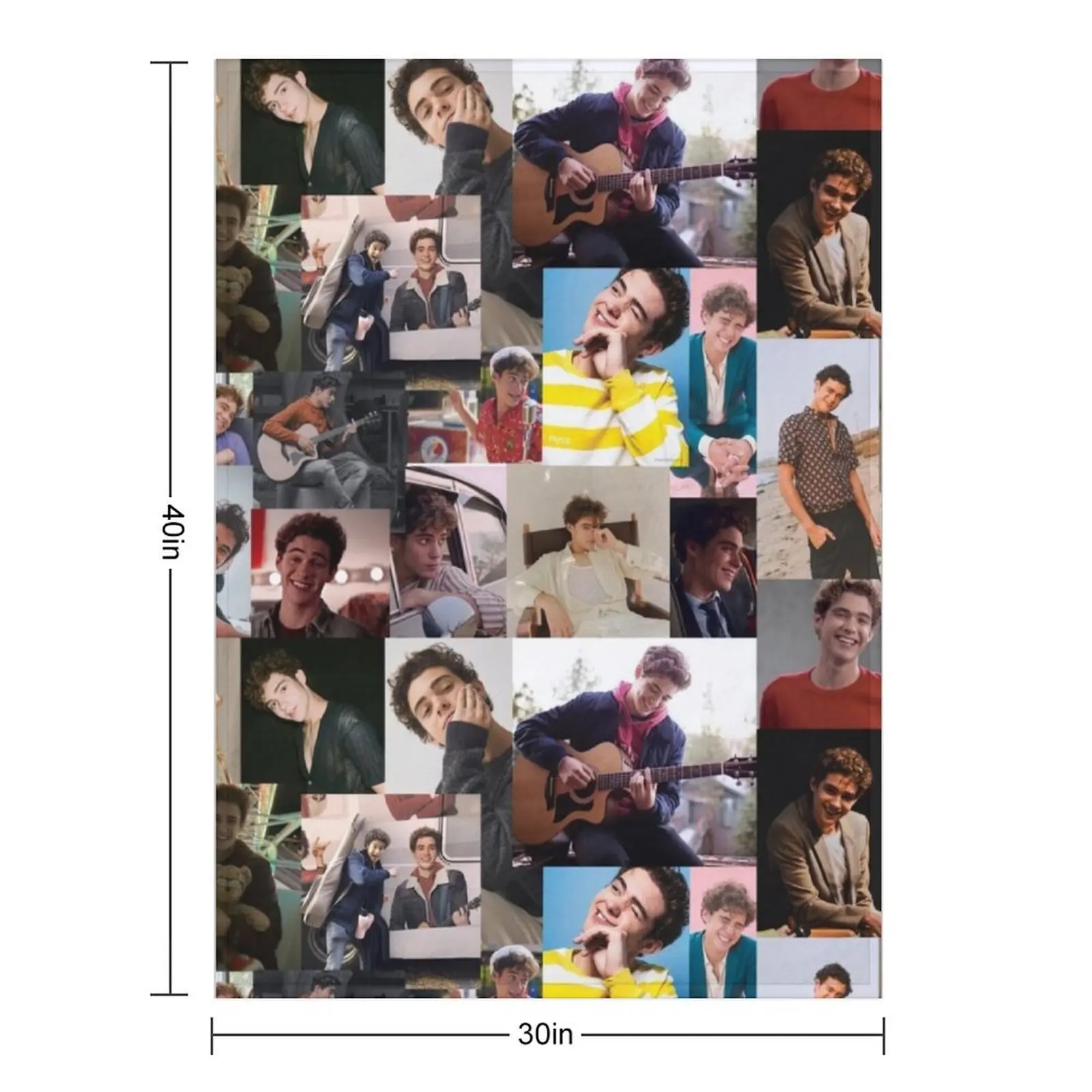 بطانية جوشوا باسيت كولاج رمي كبيرة جدًا للمصممين أفكار هدايا عيد الحب بطانيات منقوشة