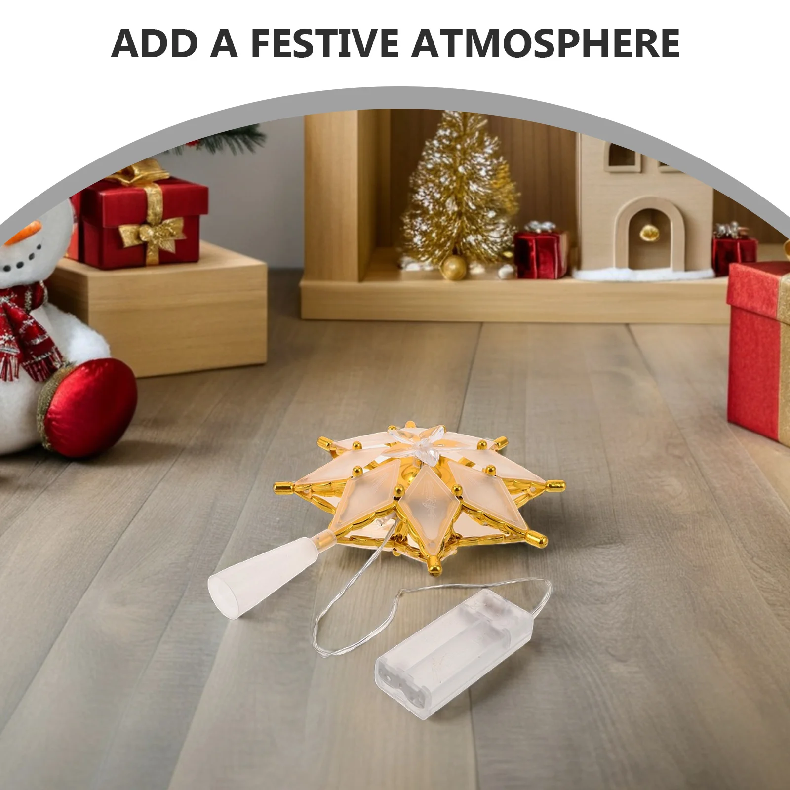 

8-Sided LED Star Tree Topper Holiday Lighted Treetop Ornament Weatherproof Christmas Decoration for Farmhouse Indoor Outdoor