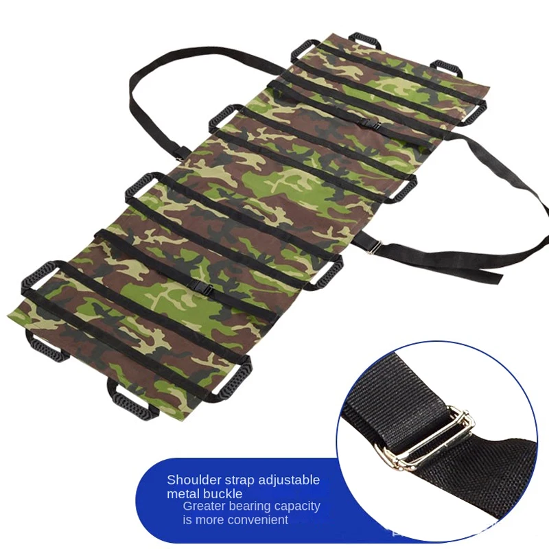 Folding Portable Multi-Purpose Stretcher Tactical Camouflage Reinforced Handle Oxford Cloth Outdoor Rescue Emergency Stretcher