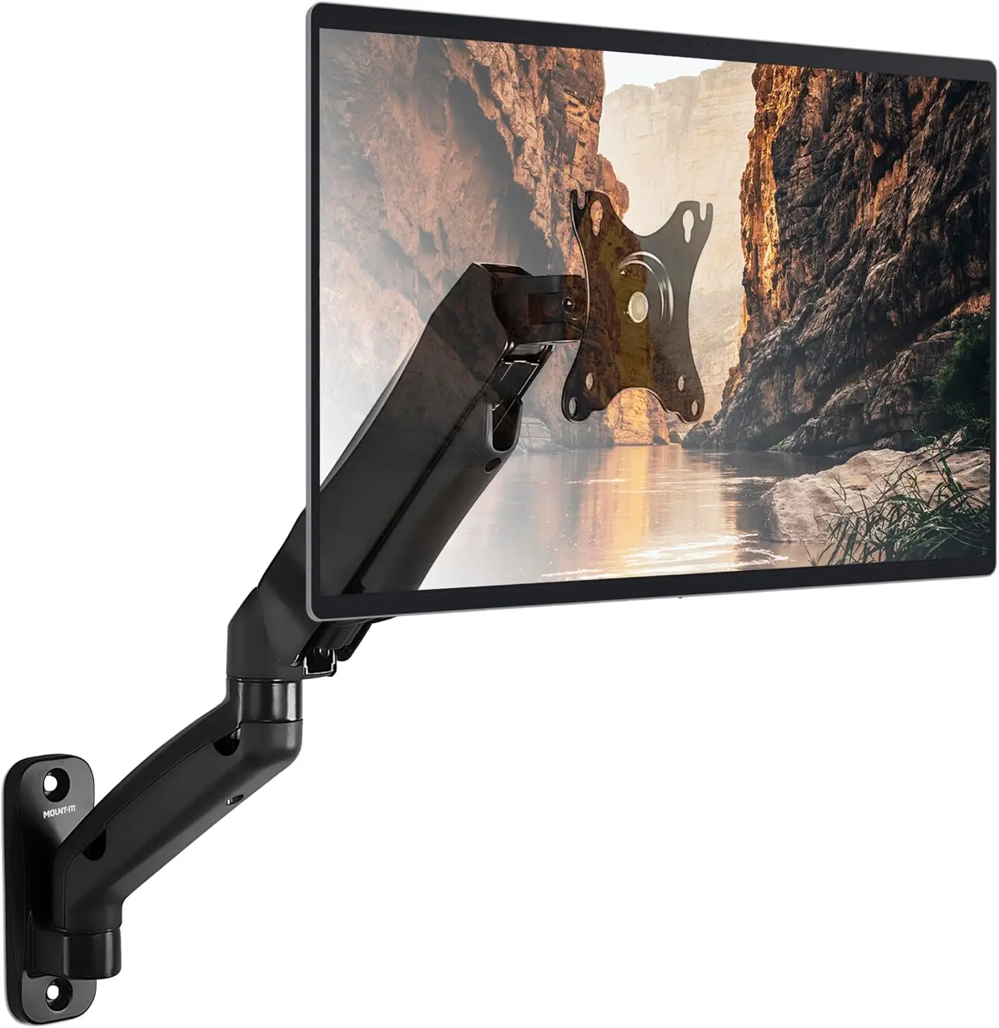 Full-Motion Gas Spring Monitor Arm, Fits 13-32" Screens up to 14.3 lbs, VESA Compatible, Tilt Swivel Rotate