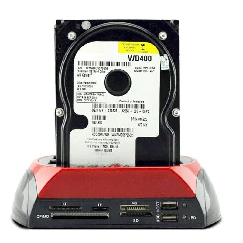 High-speed USB hard drive base, multi-function multi-drive hard drive case with card reader