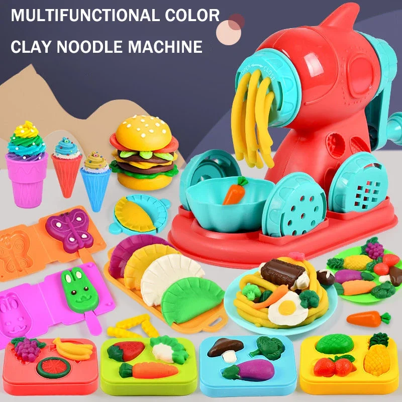 Juguetes de plastilina de colores para niños, molde creativo hecho a mano, herramienta para hacer fideos de helado, casa de juegos, regalo de