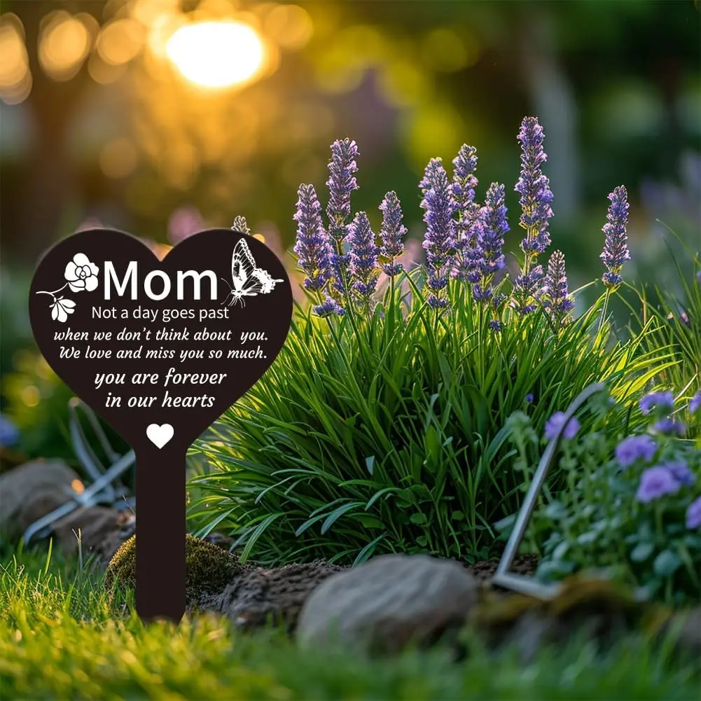 20 سنتيمتر أمي أبي مقبرة إدراج الاكريليك مقاوم للماء على شكل قلب تذكارية حشو الأطفال دفع تحية الآباء شواهد القبور