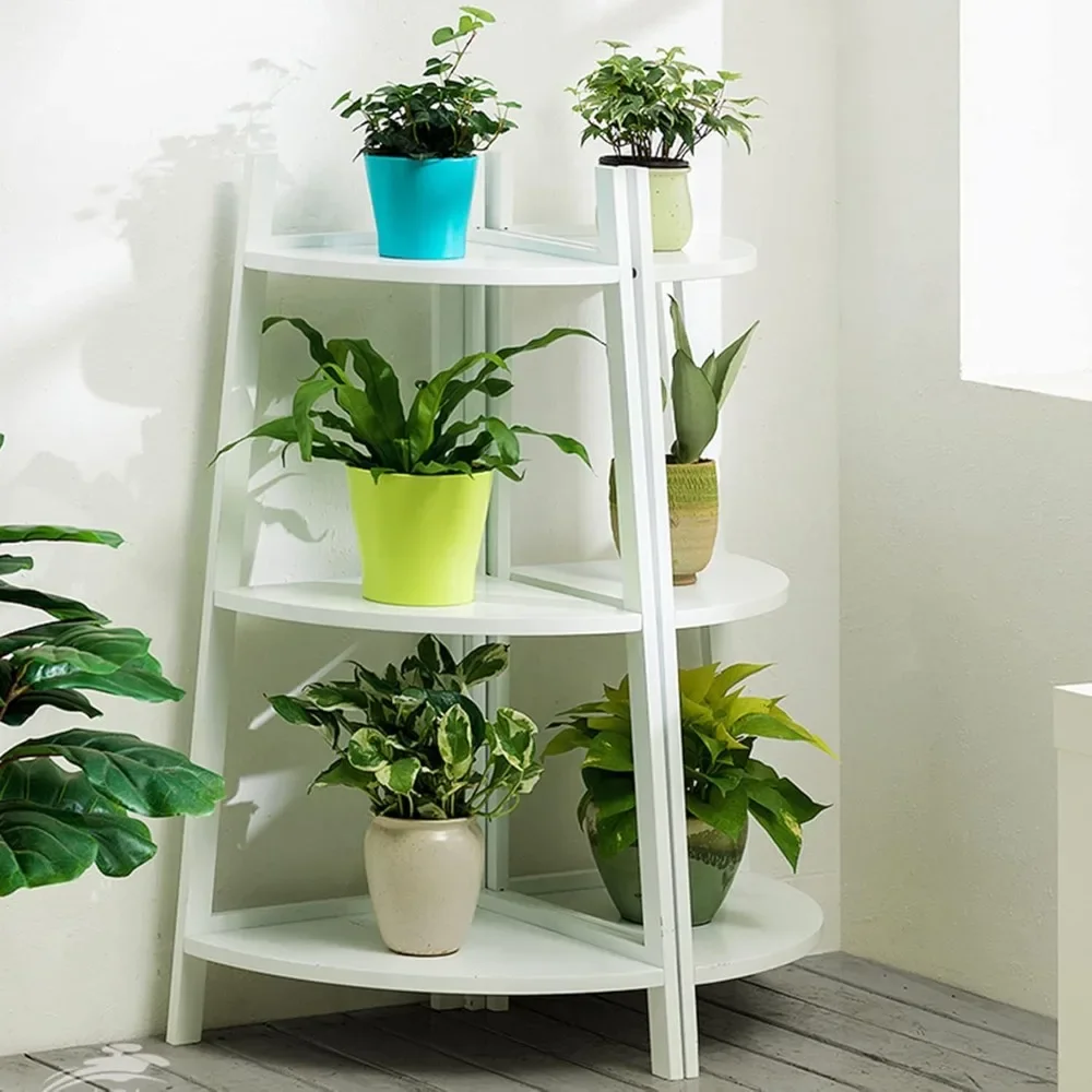 Stylish 3/4/5-Tier Indoor Outdoor Plant Stand - 85cm White Corner Shelf for Living Room & Plant Rack